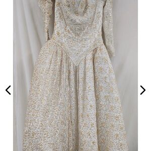 Elegant White and Gold Gown